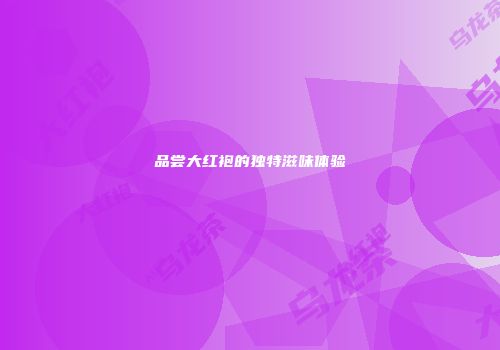 品尝大红袍的独特滋味体验