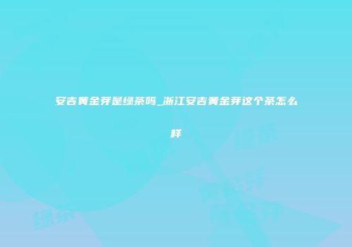 安吉黄金芽是绿茶吗_浙江安吉黄金芽这个茶怎么样