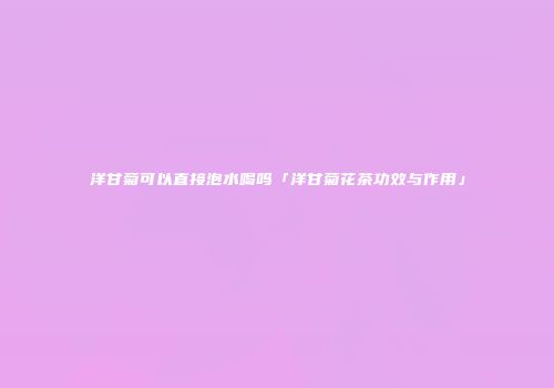 洋甘菊可以直接泡水喝吗「洋甘菊花茶功效与作用」