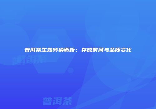 普洱茶生熟转换解析：存放时间与品质变化