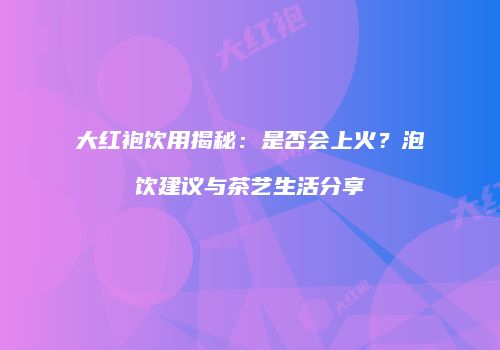 大红袍饮用揭秘：是否会上火？泡饮建议与茶艺生活分享