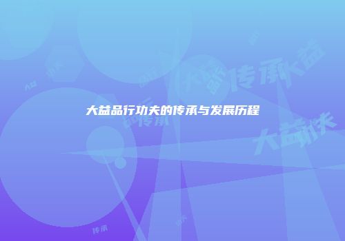 大益品行功夫的传承与发展历程