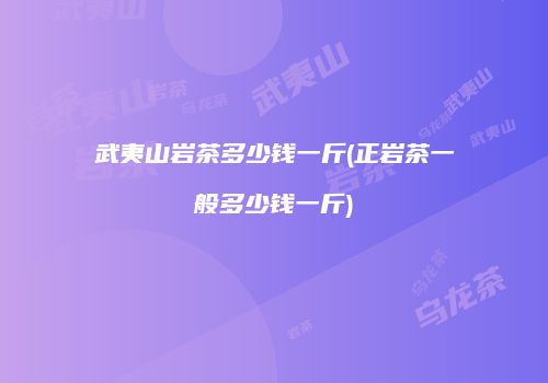 武夷山岩茶多少钱一斤(正岩茶一般多少钱一斤)