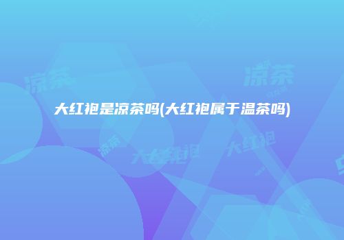 大红袍是凉茶吗(大红袍属于温茶吗)