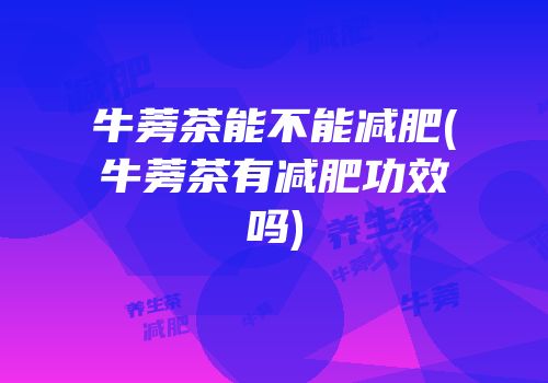 牛蒡茶能不能减肥(牛蒡茶有减肥功效吗)