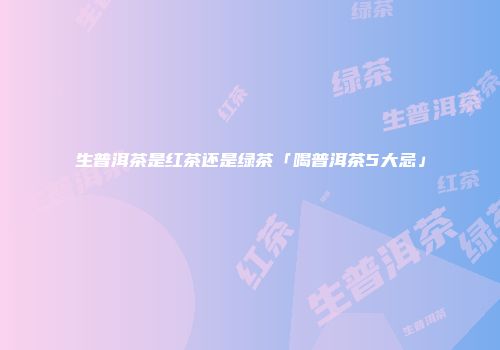 生普洱茶是红茶还是绿茶「喝普洱茶5大忌」