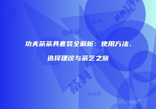 功夫茶茶具套装全解析：使用方法、选择建议与茶艺之旅