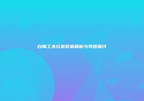 白琳工夫红茶价值解析与特色探讨