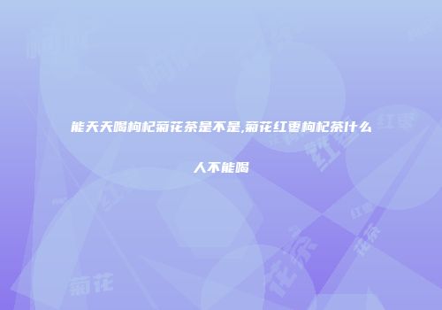 能天天喝枸杞菊花茶是不是,菊花红枣枸杞茶什么人不能喝