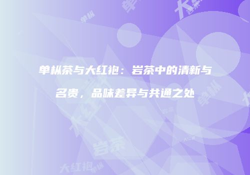 单枞茶与大红袍：岩茶中的清新与名贵，品味差异与共通之处