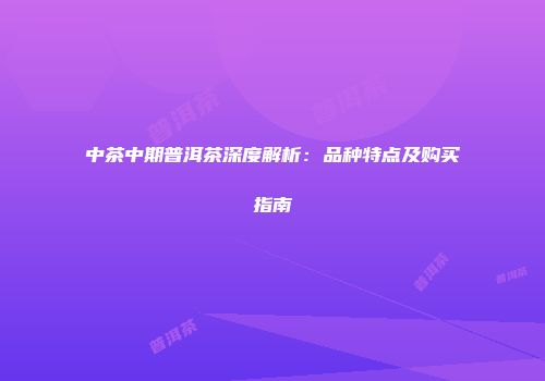 中茶中期普洱茶深度解析：品种特点及购买指南