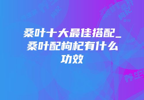 桑叶十大最佳搭配_桑叶配枸杞有什么功效