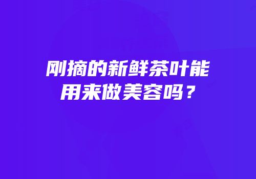 刚摘的新鲜茶叶能用来做美容吗？