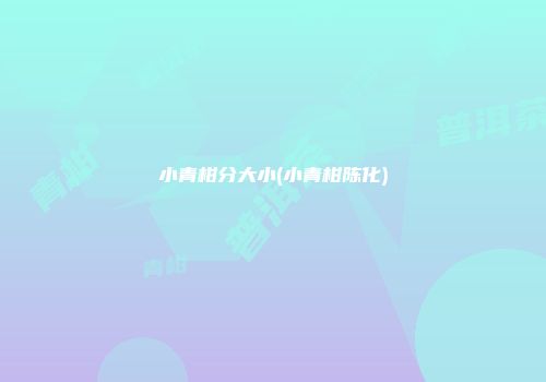 小青柑分大小(小青柑陈化)