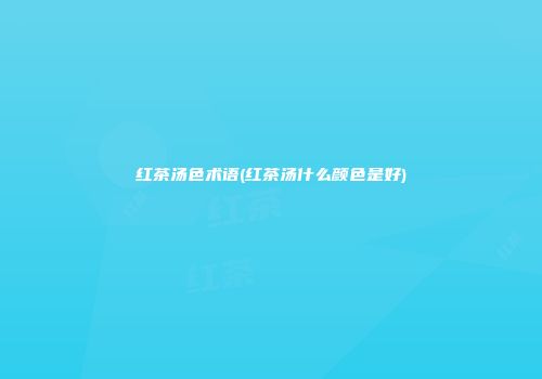 红茶汤色术语(红茶汤什么颜色是好)