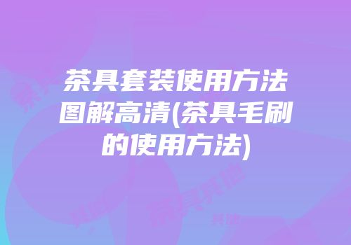 茶具套装使用方法图解高清(茶具毛刷的使用方法)