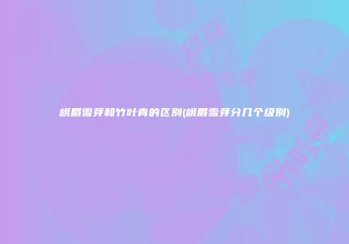 峨眉雪芽和竹叶青的区别(峨眉雪芽分几个级别)