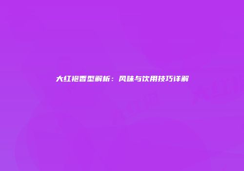 大红袍香型解析：风味与饮用技巧详解