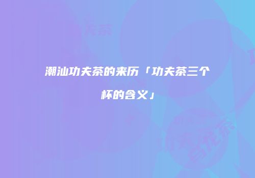 潮汕功夫茶的来历「功夫茶三个杯的含义」