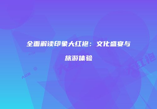 全面解读印象大红袍：文化盛宴与旅游体验
