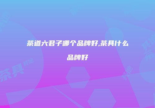 茶道六君子哪个品牌好,茶具什么品牌好