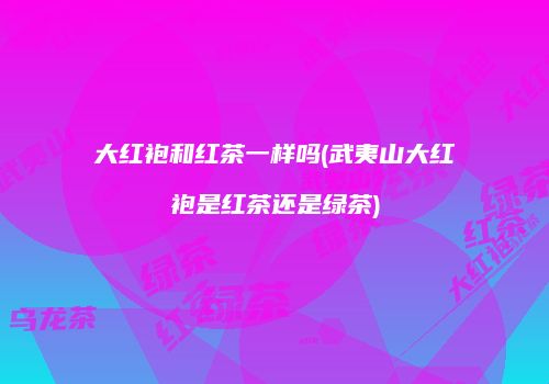 大红袍和红茶一样吗(武夷山大红袍是红茶还是绿茶)
