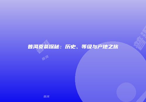 普洱贡茶探秘：历史、等级与产地之旅