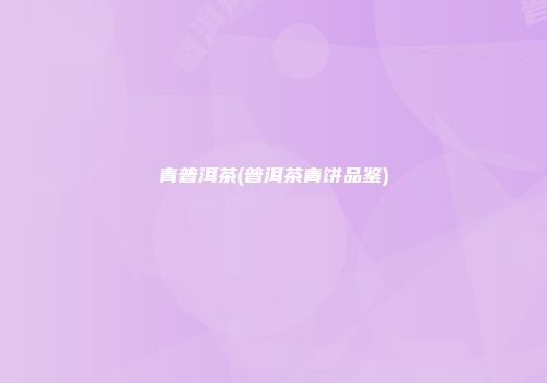 青普洱茶(普洱茶青饼品鉴)