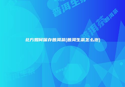 北方如何保存普洱茶(普洱生茶怎么泡)