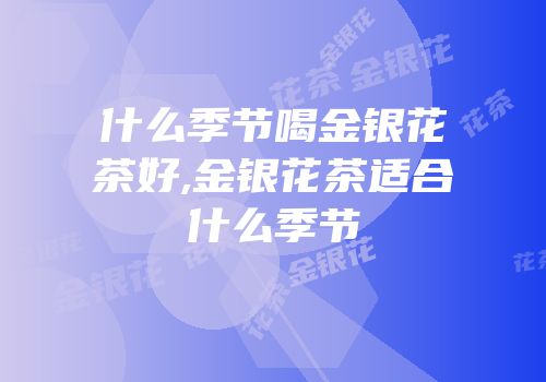 什么季节喝金银花茶好,金银花茶适合什么季节