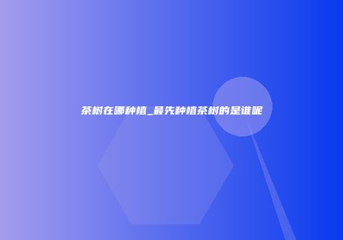 茶树在哪种植_最先种植茶树的是谁呢