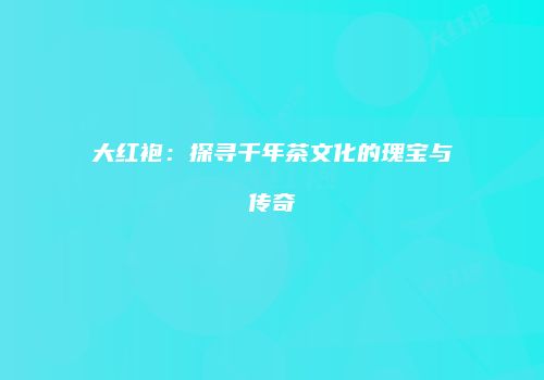 大红袍：探寻千年茶文化的瑰宝与传奇
