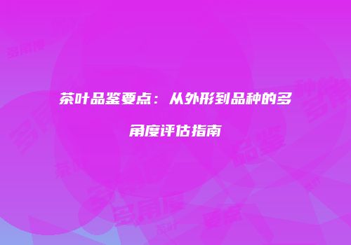 茶叶品鉴要点：从外形到品种的多角度评估指南