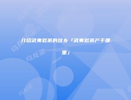 介绍武夷岩茶的故乡「武夷岩茶产于哪里」