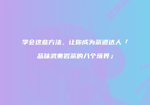 学会这些方法，让你成为茶道达人「品味武夷岩茶的八个境界」