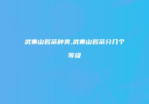 武夷山岩茶种类,武夷山岩茶分几个等级