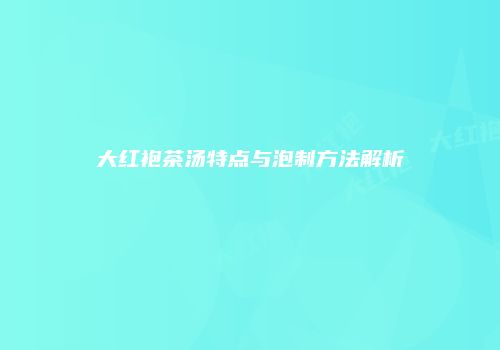 大红袍茶汤特点与泡制方法解析