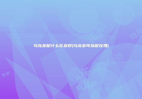 乌龙茶配什么花茶好(乌龙茶可以配玫瑰)
