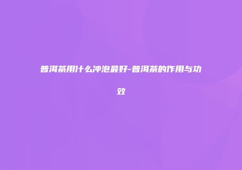 普洱茶用什么冲泡最好-普洱茶的作用与功效