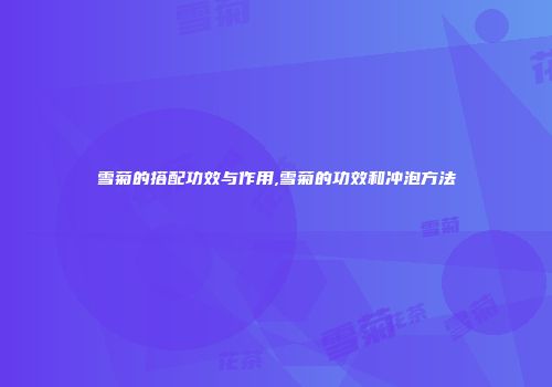 雪菊的搭配功效与作用,雪菊的功效和冲泡方法