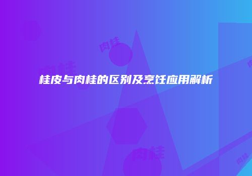 桂皮与肉桂的区别及烹饪应用解析
