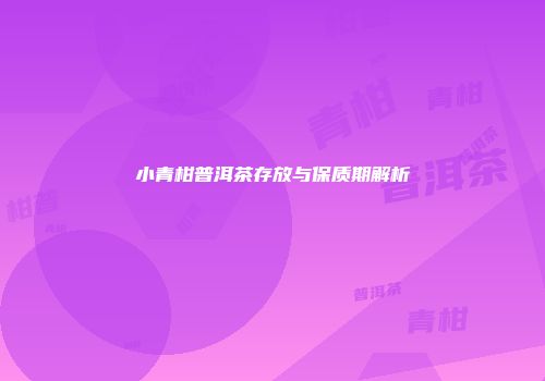 小青柑普洱茶存放与保质期解析