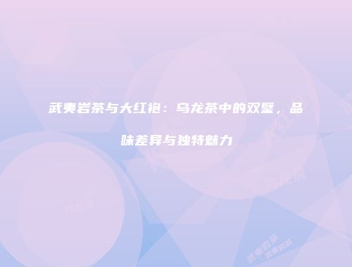 武夷岩茶与大红袍：乌龙茶中的双璧，品味差异与独特魅力