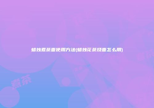蜡烛煮茶壶使用方法(蜡烛花茶烧壶怎么用)