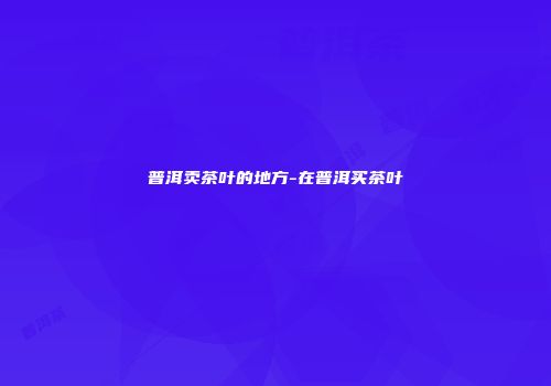 普洱卖茶叶的地方-在普洱买茶叶