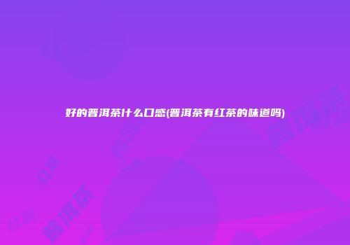 好的普洱茶什么口感(普洱茶有红茶的味道吗)