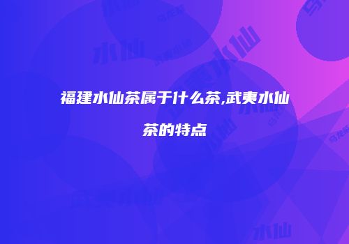 福建水仙茶属于什么茶,武夷水仙茶的特点