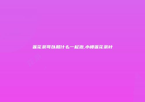 莲花茶可以和什么一起泡,小楼莲花茶叶