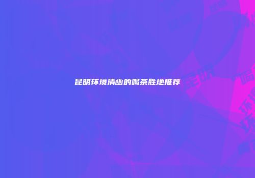 昆明环境清幽的喝茶胜地推荐