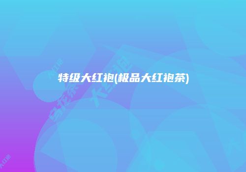 特级大红袍(极品大红袍茶)